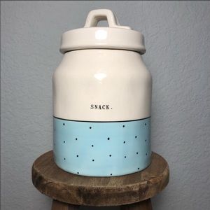 Rae Dunn Blue Snack Canister
